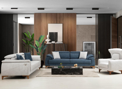 Wohnzimmer Set Modern Luxus Sofagarnitur 3 tlg Polster Möbel Textil Neu